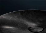 Black Mable Natural Stone Sink Modern Round Shape Polished Finishing