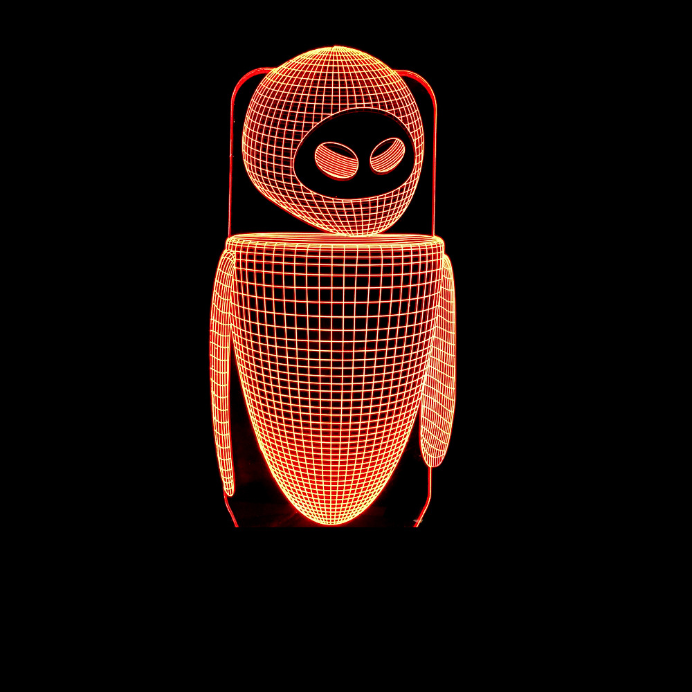 Robot movie Eva Wali 3D night Lights Colorful custom picture logo words sign LED Visual Lights Gifts Ambient Table Lamp