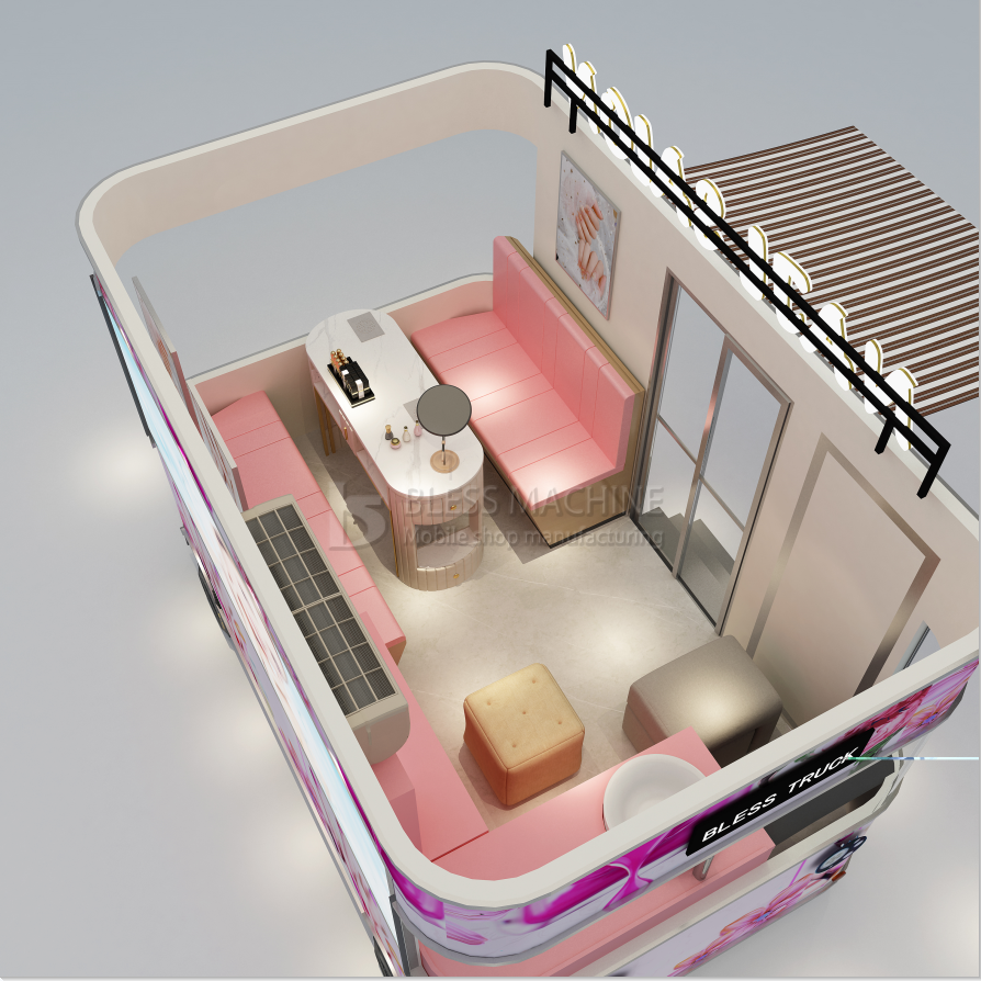 Electric Mobile Nail Manicure Salon Truck Trailer Cart 2023 Hot Arrival from Outlet