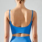 Solid Color Female Fitness Sports Bra Thin Belt Breathable Yoga Vest With Breast