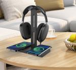 ABS Multiscene Wireless Charger Corporate Gift 3 In 1 Headphone