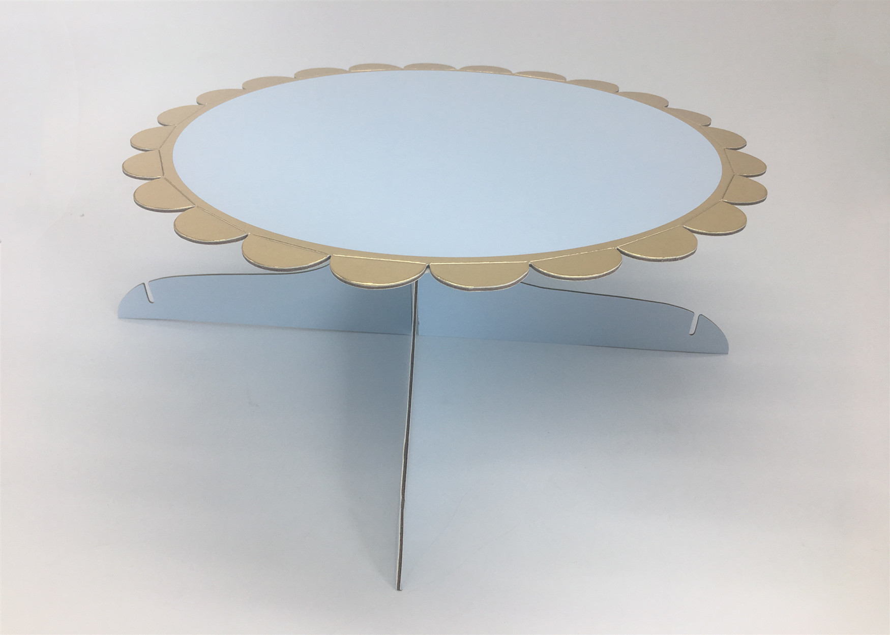 Custom Disposable Party Table Decorations One Tier Blue Paper Cake Stand