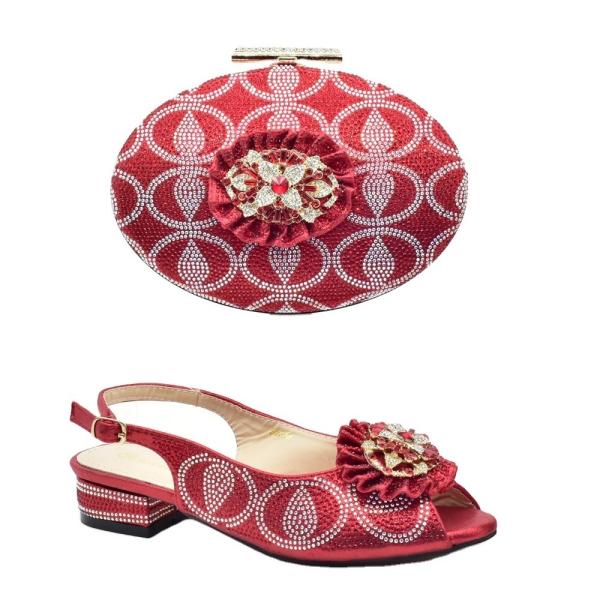 New OEM Ladies fashion Italian shoes matching bag set African women party shoe