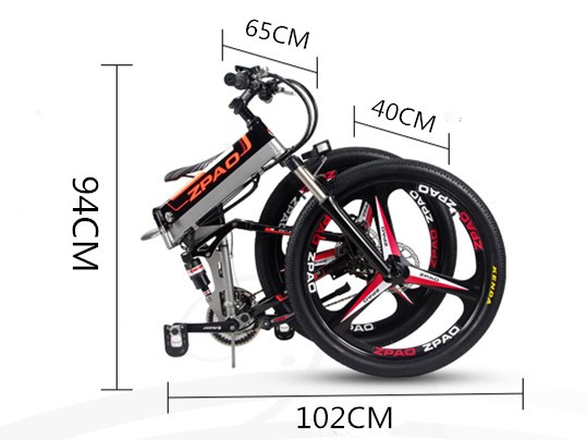26 Inch Electric Folding Bike With 12.8AH Lithium Battery Aluminium Alloy Frame