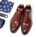 Handmade Patent Wedding Mens Leather Dress Shoes Oxfords Style With Black