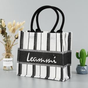 Quality Eco Friendly Printed Cotton Webbing Handle Jute Tote Bags wholesale
