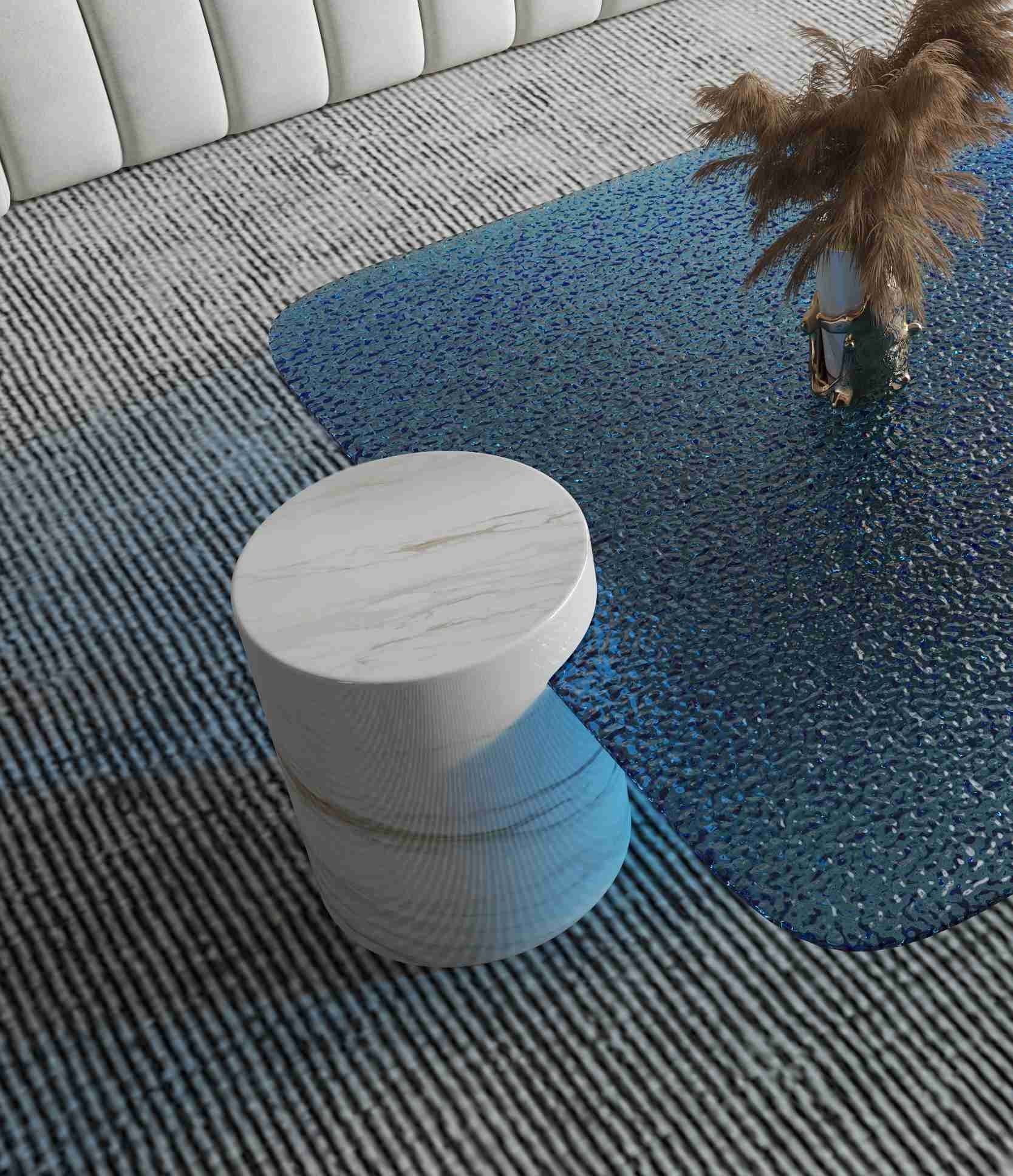 Light Luxury Marble Round Coffee Table Creative Living Room High End Designer Style