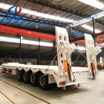 Transport Excavator Heavy Duty Gooseneck Low Bed Semi Truck Trailer 4 Axles 80T