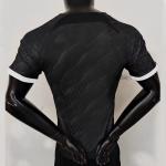 Twill/Plain Pattern Retro Soccer Jersey Black Thailand Quality Football Shirts