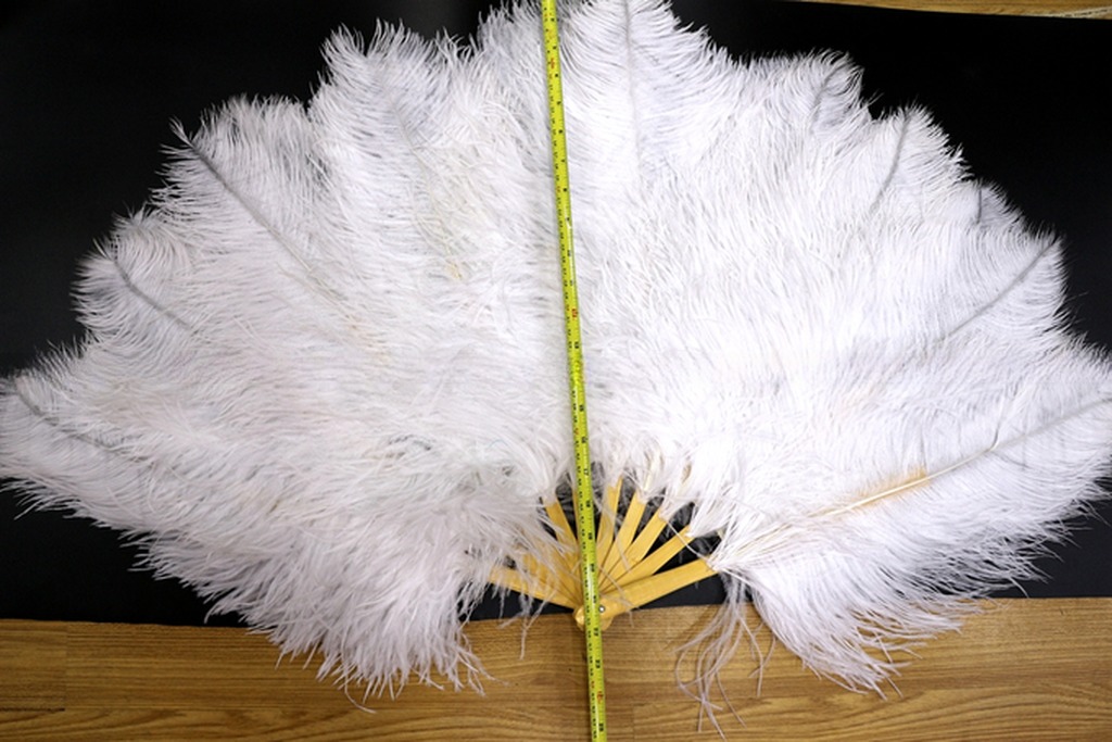 50-55 Cm Party Decoration Ostrich Feather Hand Fan White Purple Hot Item Dyed