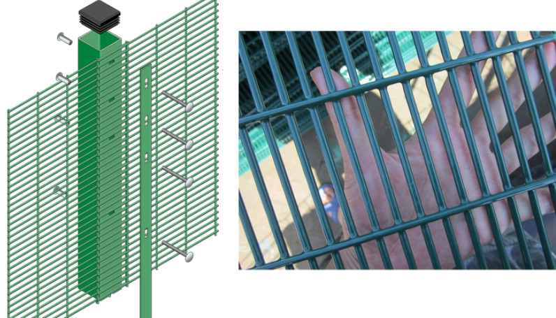 Powder Coated Green Color 358 Security Fencing For Residential Area