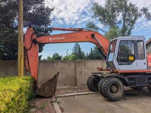 Quality Hitachi EX 160WD Used Wheel Excavator 102 kN 1.26m Bucket width wholesale