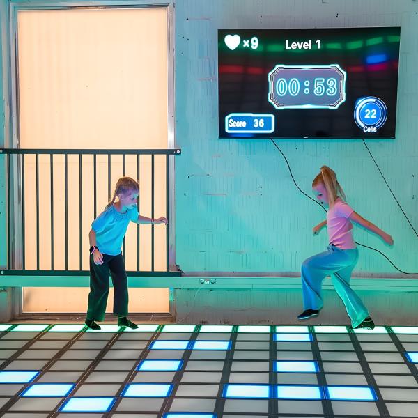 Cheap Jumping Grid Multi Players Game Led Dance Floor Tile For Amusement Park for sale