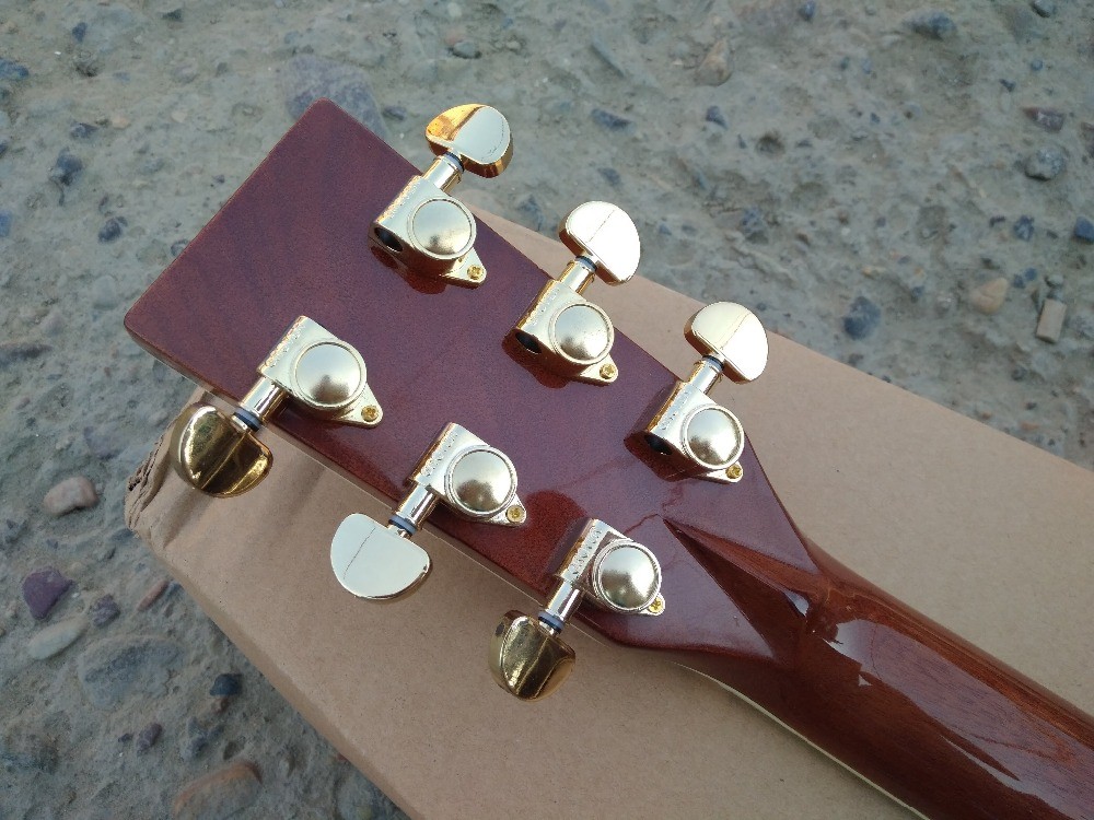 41 inch Full solid wood D style classical Acoustic Guitar,Real abalone Ebony fingerboard,One piece of neck OEM custom gu