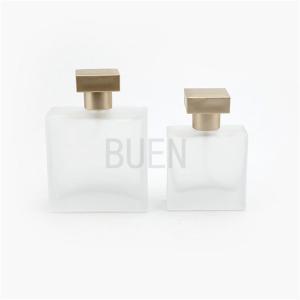 Quality Screw Thread Frosted Perfume Glass Bottle Square Multicolor 1oz wholesale