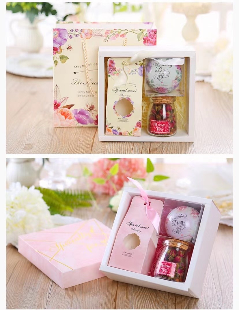 230GSM Scrunchie Recycle Ivory Paper Gift Box Foldable 18*17*7.3 Gift Box