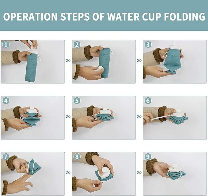 Silicone Collapsible Water Bottles Pop Its Water Bottle For Toddlers Camping Cup With Carabiner