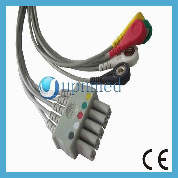 Drager Siemens 5 lead ECG cabe with leadwires ,Euro-Style leads,Grabber/snap,TPU