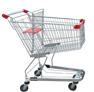 Quality Unfolding Grocery Store Shopping Carts Four Swivel Wheels Zinc Plated wholesale