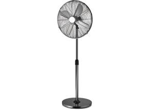 Quality Pedestal Fan Chrome Black Metal Retro Standing Fan / 16 Inch Oscillating Fan wholesale
