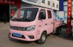 Cargo Box Truck Foton Mini Lorry Truck Pink Color Manual Transmission Gasoline