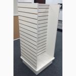 H shape Floor Stand Slat Wall Display Panels / 4 Sides Aluminum Strip Slat Panel
