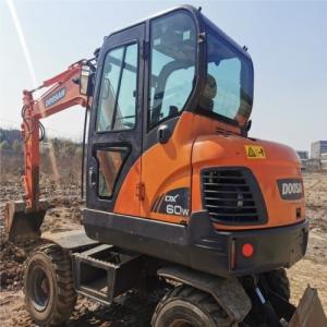 Quality Doosan DX60W Wheel Excavator with YANMAR Engine and 0.21m3 Bucket Capacity wholesale