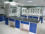 Grey Steel School Lab Furniture , Laboratory Island Bench Three Ways Bronze
