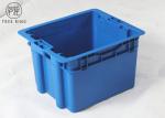 Square Fish Plastic Tote Boxes With Lids Food Grade 505 * 410 * 320 Mm Blue /