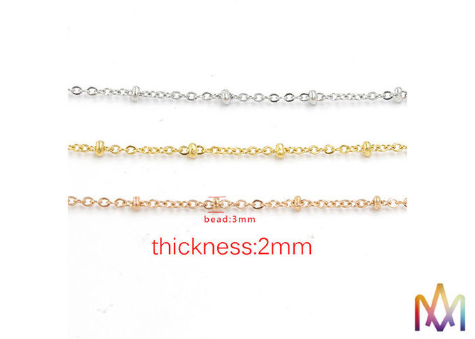 2mm Thickness SS304 Small Bead Rolo Link Bulk Jewelry Chain