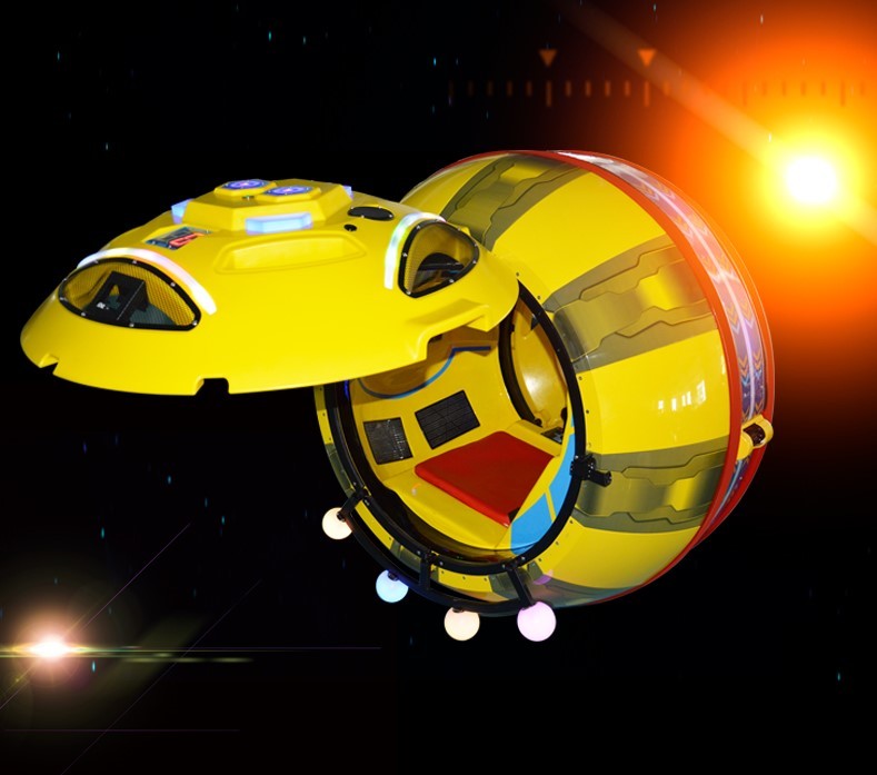Space Capsule Kids Electric Car Battery Operated 360 Degree Rotation