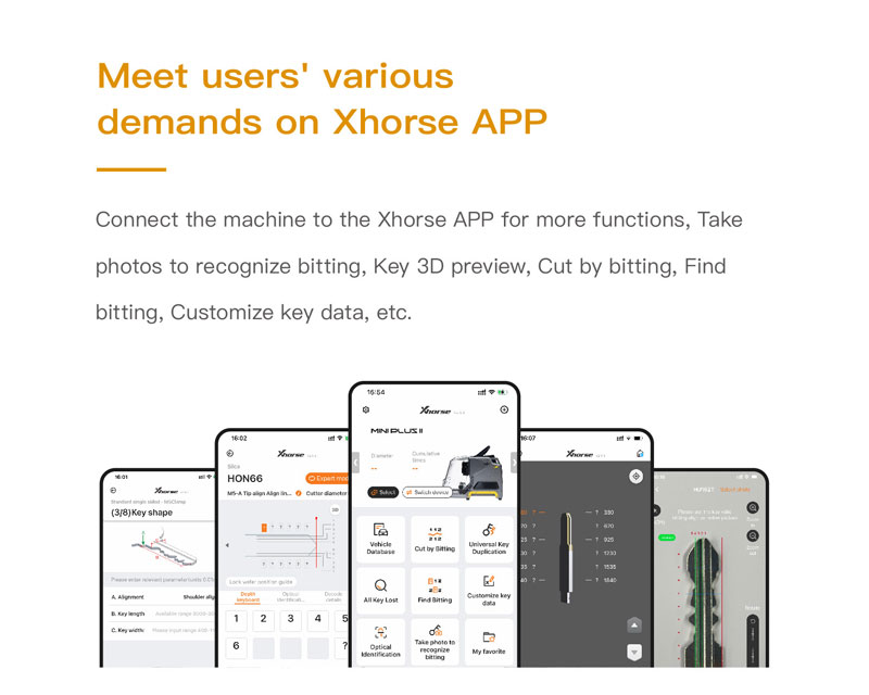 xhorse condor xc mini plus ii app function