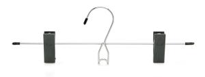 Quality Chrome Plated 12.9&quot; Metal Pant Hangers With Clips wholesale