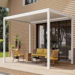 Smart Outdoor Lounge Pavilion with Aluminium Alloy Electric Louver Turning