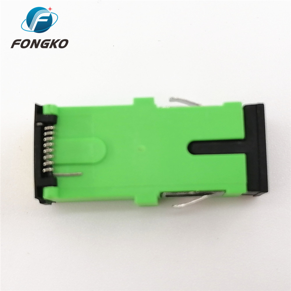 Black Auto Shutter SC/APC Adapter SC Simplex Green Shell Singlemode Fiber Optic Adapters