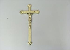 Quality 38.5×18.5cm Pale Gold PP Plastic Funeral Frucifix wholesale