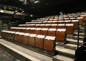 Quality Soft Retractable Granstands Power Operation With Padded Upholstered Seat Base wholesale