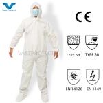 VPT621 PPE Industrial Safety Waterproof Breathable Chemical White Disposable