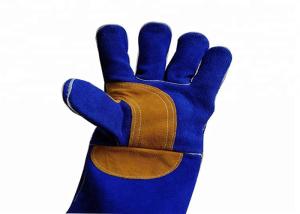 Quality Blue Leather Welding Gloves , Industry Protective Working Safety Gloves wholesale