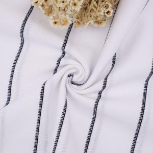Quality Pure Cotton Single Jersey Fabric Lightweight Breathable Striped Soft Texture wholesale