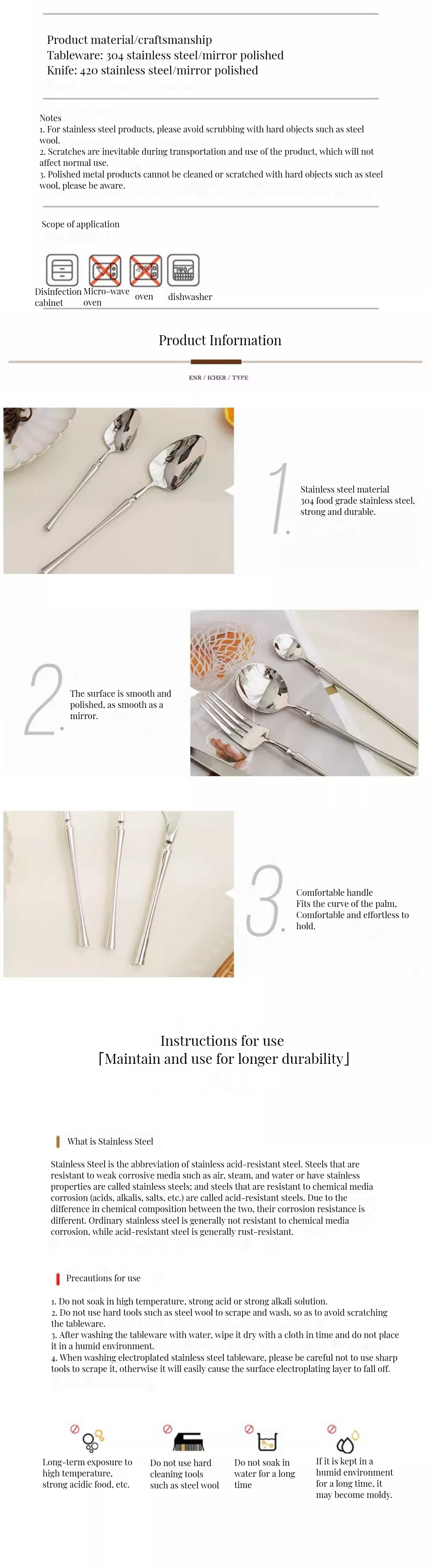 Silverware Spoon Fork Dinnersets 24-Piece Gold Stainless Steel Flatware Set for Hotels