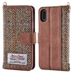 Brown Harris Tweed Phone Case 5.8 Inch Leather Wallet Case For Samsung S8