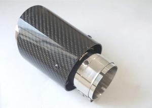 Quality Glossy 89mm Outlet 54mm Inlet Carbon Fiber Exhaust Tips wholesale