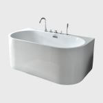 Small Freestanding Bathtub Against Wall Pedestal Tub Soaking 60x30