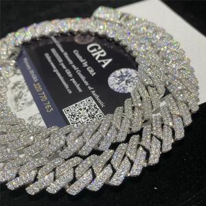 Quality 925 Sterling Silver Vvs Moissanite Cuban Chain Bracelet 14mm Miami Cuban Link Chain wholesale