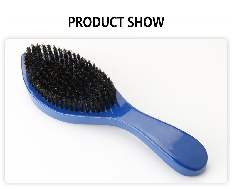 Long Handle Curved Boar Bristle Brush Hair Care Wash And Style Wave Brush