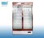 600L 1m Shop Drinks Commercial Cooler Two Door Glass Display Fridge Antibacteria