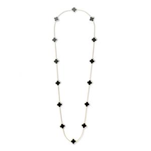Quality V CA Alhambra long necklace 14 motifs Yellow gold Onyx Necklace VCARB13700 wholesale