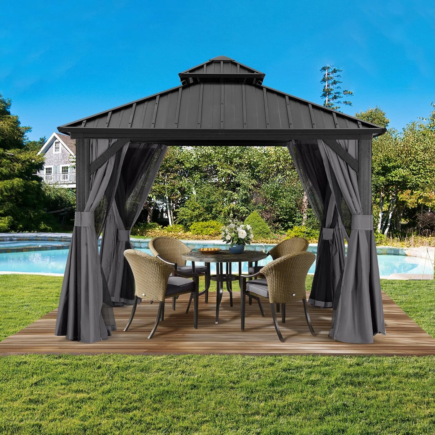 Aluminum Solid Roof Gazebos Crafting Timeless Outdoor Sanctuaries