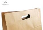 Reusable Takeaway Paper Bags Punched Handle White / Brown Kraft Paper